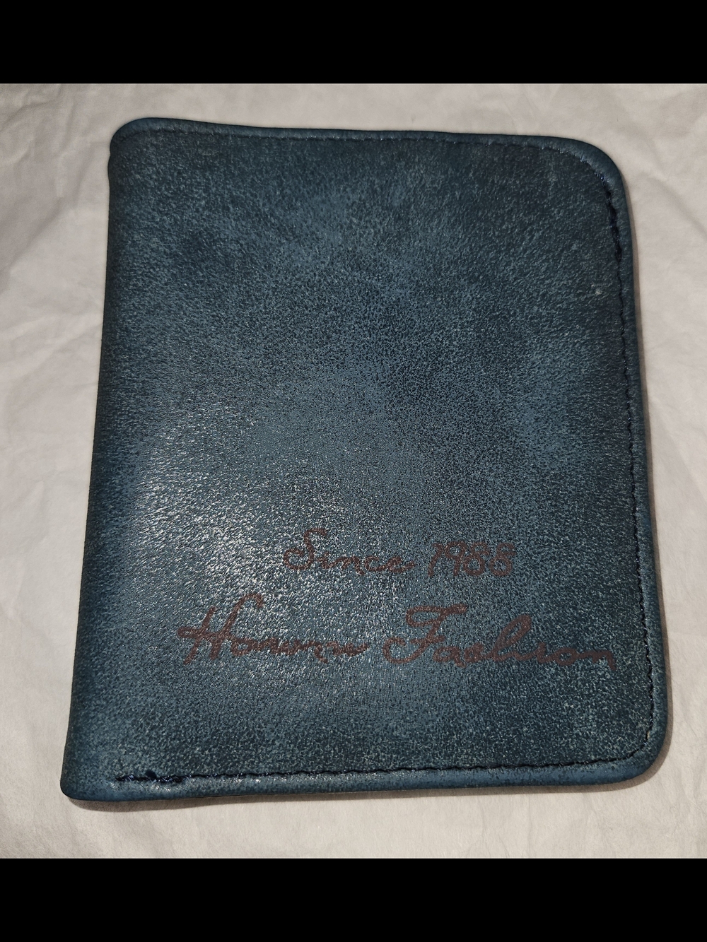Teal Faux Leather Slim Cardholder Wallet Pink Striped Lining OS